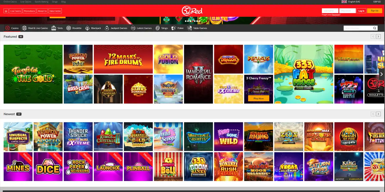 32red casino games